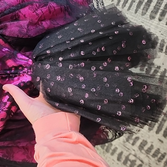 Vintage Night Moves 80s 90s Pink Lame & Lace Tutu Party Prom Dress sz 13/14 - Picture 5 of 6
